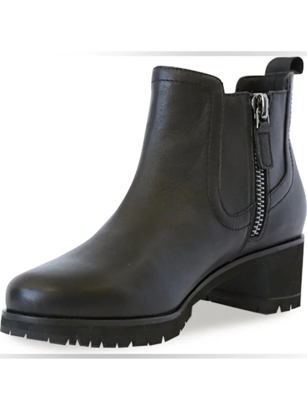 NEW Size 8 Munro Darcy Ankle Boots Leather Stretch Inset  Black Slip Ons